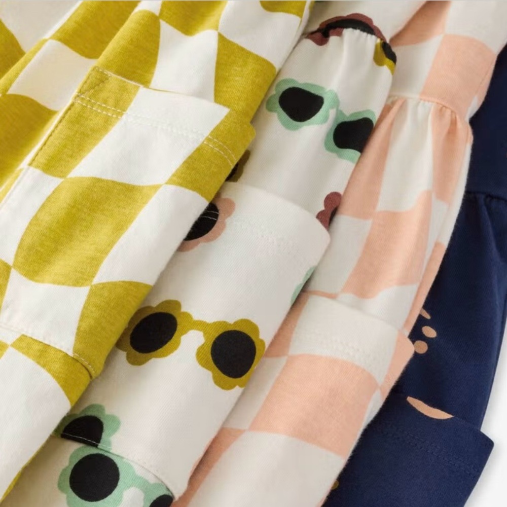 Hanna Andersson Yellow and White Checkered Dress 6-7 (120) - Picture 3 of 4